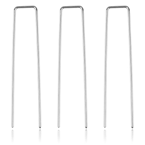 Super Geotextile Landscape Staples - Heavy Duty 11 Gauge Galvanized U-Shaped Sod Pins for Weed Barrier and Landscaping Fabric Stakes - Extra Strong - 1" x 6" (1000 pcs) - size: 1000 Pcs x 6"