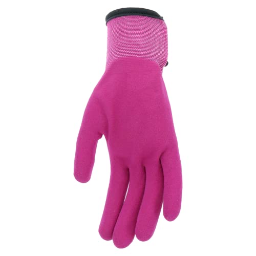 MUD Grip Women's Polyester Blend Shell and Water Resistant Sandy Nitrile Coated Palm Abrasion Resistant, Excellent Grip - color: Purple, size: X-Small/Small (Pack of 1)