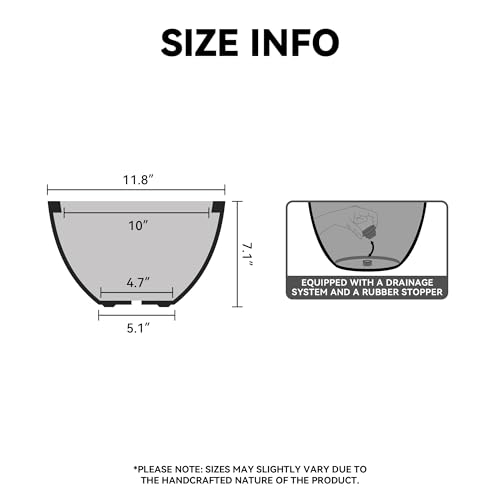 Kante Dark Gray Concrete Planter 11.8" Dia All-Weather Round Small Pot