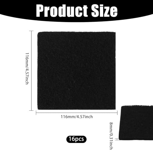 16Pcs Activated Charcoal Purifying Deodorizer for Trash Cans Universal Stick-on Rectangle Odor Absorbing Filters for Compost Buckets Countertop Recycle Bins Home Kitchen Accessories