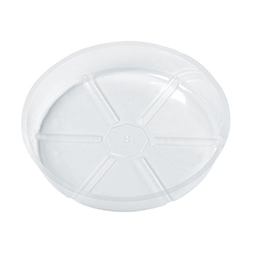 10 Pieces of 8 inch Clear Plastic Plant Saucer Drip Trays for pots (8") - size: 8"