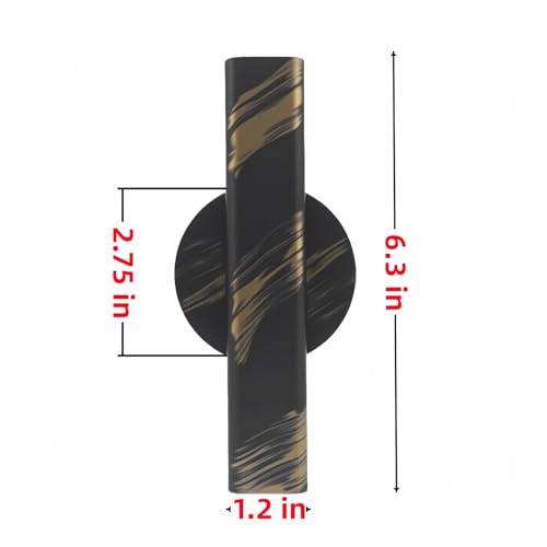 Self Adhesive Wall Vase Metal Tube Decoration Holder Used to Display Dried Flower, Faux Flowers, Fake Flowers, Also Suitable for Cemetery Memorial Decoration (2 Pcs Black and Gold Stripe) - color: 2 Pcs Black and Gold Stripe