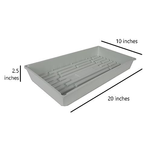 SUNPACK 10" x 20" Mega Plastic Seed Starting Tray, White, 2.5" - No Drainage Holes, Ideal for Greenhouses or Indoor Gardening - Made of Thick, Strong Plastic - color: White