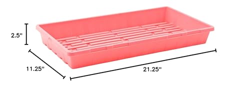 Bootstrap Farmer 1020 Trays, 10 Pack, Pink - Heavy-Duty 2.5" Deep Flats Without Holes for Microgreens, Fodder, Hydroponics - color: Pink