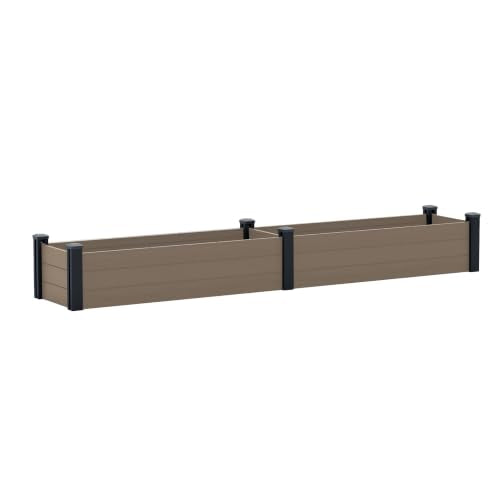 Kozyard 98.9" L x 18.4" W Raised Garden Bed Kit, Outdoor Planter Box - color: Taupe