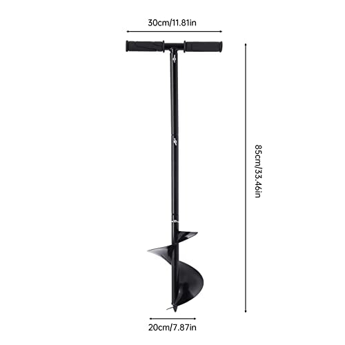Post Hole Digger, Manual Auger Spiral Drill, 33 Inch Hand Auger Spiral Drill for Planting, Earth Auger for Fence Posts Sand Bulb Mail Box Fits for 8/3" or Larger Chuck Drills