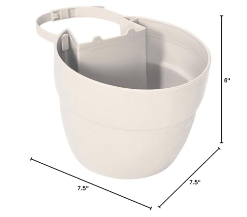 EMSCO Bloomers Post Planter – Both Permanent and Temporary Installation Options – Garden in Untraditional Spaces – White - color: White, size: Post Planter