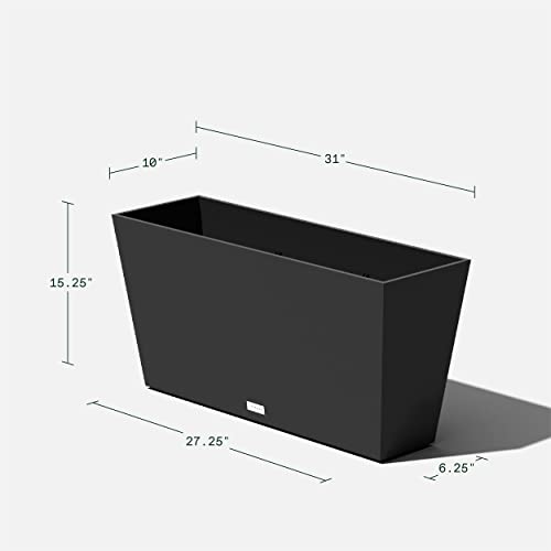 Veradek Pure Series Midori Planter - Wide Outdoor Planter - color: Black, size: 31 inch - 2 Pack