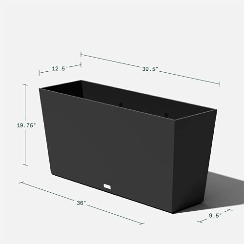 Veradek Pure Series Midori Planter - Wide Outdoor Planter - color: Black, size: 39 inch - 2 Pack