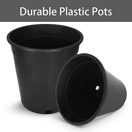 Plant Nursery Pot 10-Pack 3.6 Gallon Plastic Garden Planter Pots Flower Seedling Injection Molded Container Seed Starting Pot for Indoor Outdoor Plants Seedlings Vegetables Black - size: Standard 3.6 Gallon