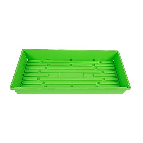 SUNPACK 10" x 20" Mega Plastic Seed Starting Tray, Green, 2.5" - No Drainage Holes, Ideal for Greenhouses or Indoor Gardening - Made of Thick, Strong Plastic - color: Green