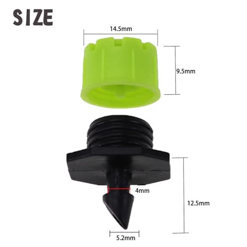 200 Pcs Adjustable Irrigation Drippers Sprinklers, Universal 1/4" Irrigation Micro Drip Emitters 8-Hole 360 Degree Watering Sprinkler for 4mm/7mm Garden Tube Watering System(Green) - color: Green-200Pcs