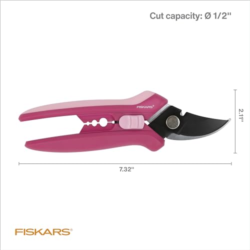 Fiskars Floral Pruning Shears, Plant Cutting Scissors for Deadheading - color: Rose Petal Pink