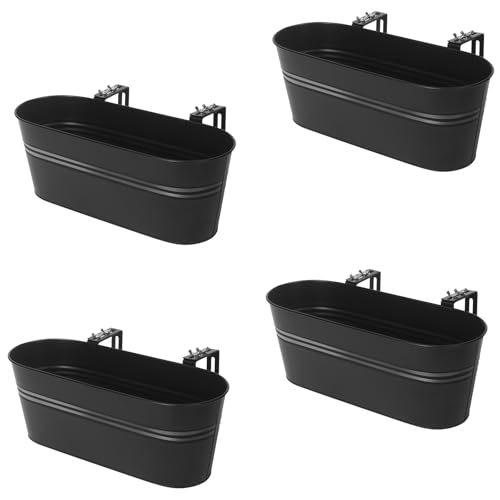 Railing Planter Box 16 Inch with Adjustable Brackets (4PCS)