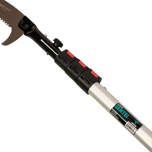 Notch 21' Sentei 4-Section Telescoping Aluminum Polesaw 15.4" (390mm) Hard Chrome-Plated Blade, Abrasion Resistant Low-Profile Grip, Rigid Aluminum Construction (4177-39N) - size: 21' 4-Section Pole Saw (4177-39N)