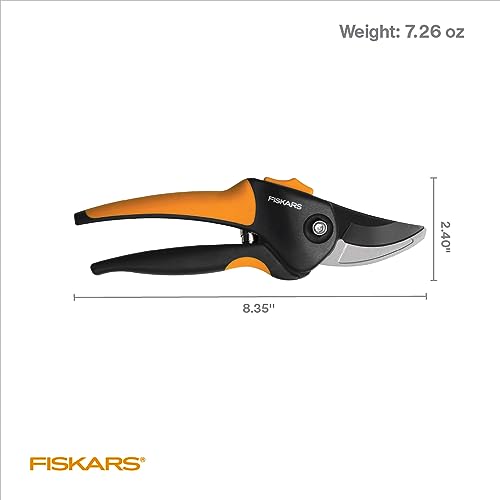 Fiskars SoftGrip Bypass Pruning Shears, 5/8" Cut Capacity Garden Clippers - size: SoftGrip
