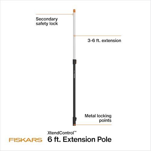 Fiskars XtendControl 3-6 Ft Extension Pole, Durable Aluminum Construction - style: Extension Pole