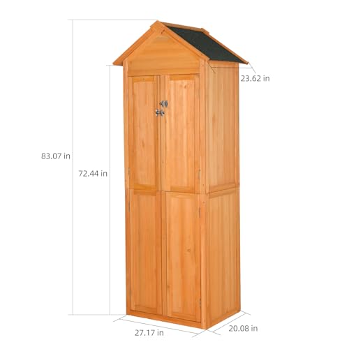 Patio Storage Outdoor Cabinet - color: Gold+brown - 27.16 X 23.62 X 83.07 Inch