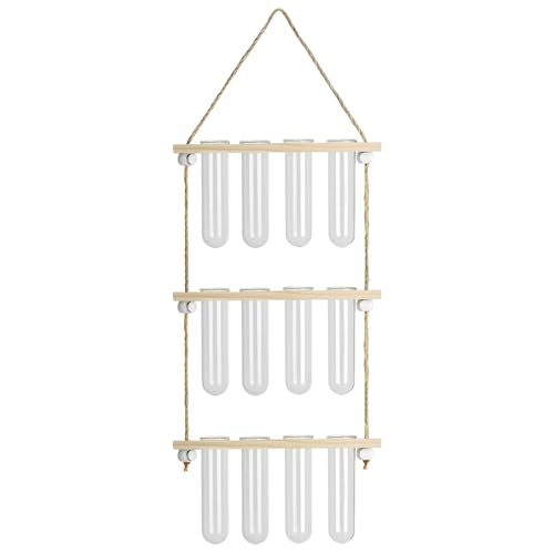 12 Tubes Hanging Plant Propagation Station,Hydroponic 3 Tiered Wall Planter
