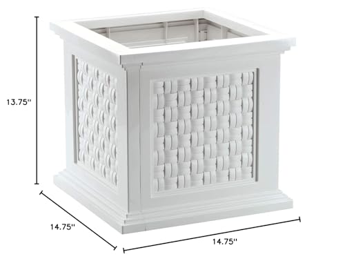 Fox Valley Traders Lightweight All-Weather Rattan-Style Planter Box - - color: White
