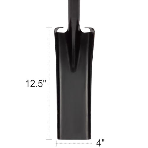 VNIMTI Trench Shovel for Clean Trenches, 4-Inch Trenching Shovel with Fiberglass Handle, 58 Inches