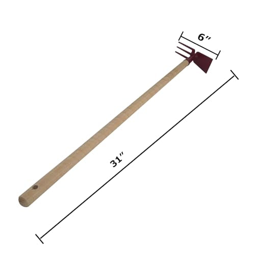 EUROGARDEN Kids Double Hoe – Lightweight Gardening Tool for Children or Adults Who Prefer Smaller Tools – 31” Long, Durable Steel Head, Wooden Handle - style: Kid's Hoe