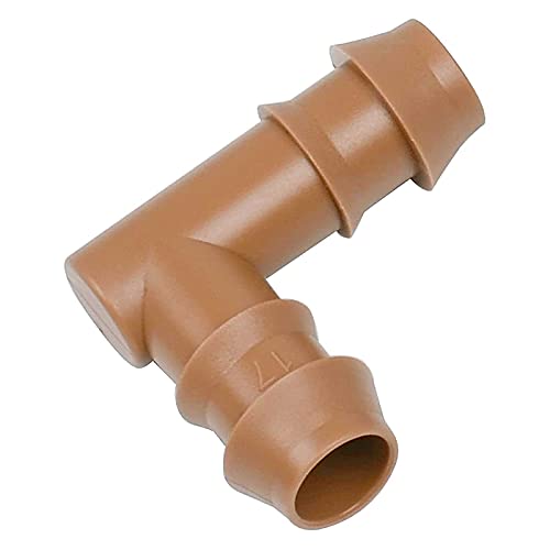 20-Pack Drip Irrigation Barbed Elbow Fittings, Fits 1/2”, 17mm .600” ID Drip Tubing - color: 20P-ELBOW