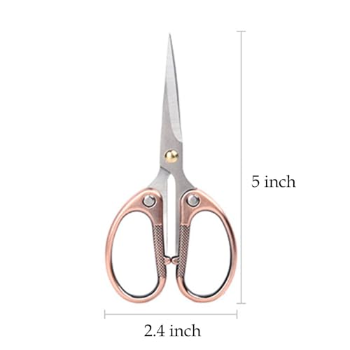 5" All Stainless Steel Office Scissors,Ultra Sharp Blade Shears,Sturdy Sharp Scissor for Office Home School Sewing Fabric Craft Supplies Multipurpose Scissors Bronze - color: Bronze, size: 5"