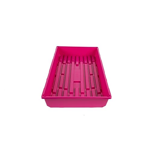 SUNPACK 10" x 20" Mega Plastic Seed Starting Tray, Magenta, 2.5" - No Drainage Holes, Ideal for Greenhouses or Indoor Gardening - Made of Thick, Strong Plastic - color: Magenta