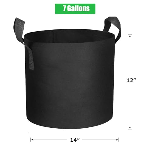 20-Pack 7 Gallon Grow Bags, Heavy Duty Aeration Fabric Pots with Handles,300G Thickened Nonwoven Pots for Plants/Vegetables/Flowers - size: 7 Gallon