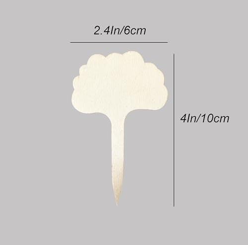 100 Pcs Wood Plant Labels, Natural Wooden Plant Marker Garden Sign Tags, Cloud Type Garden Markers for Succulents, Herbs, Seedlings, Potted, Flowers, Vegetables (Cloud) - style: Cloud