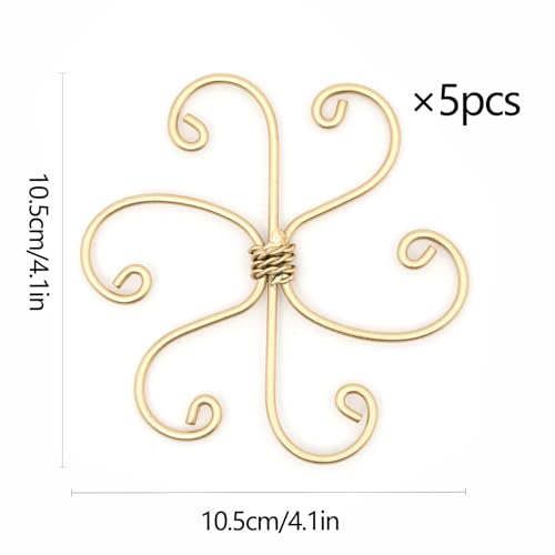 YOHSNOR 5PCS Monstera Plant Support System 4.1IN,Metal Gold Stem Holder - color: Gold, size: 4.1IN*4.1IN
