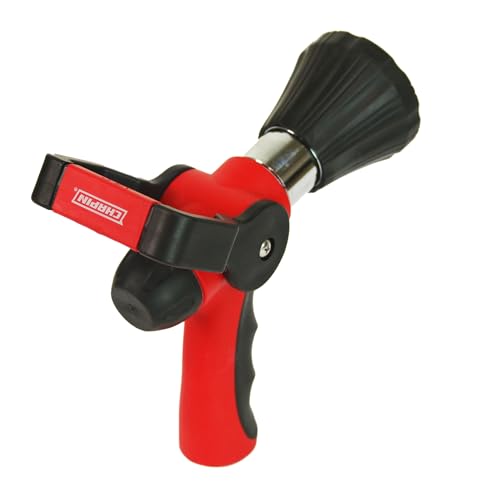 Chapin 4699: Firefighter Water Cannon Hose Nozzle, Fireman Spray Nozzle with Ergonomic Grip and Threaded Hose Connection, Adjustable Twist Nozzle, Lever On/Off Control, Red/Black - style: Firefighter Water Cannon