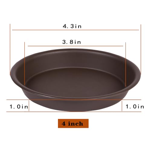6 Pack Plant Saucer Water Drip Tray, 4 inch, Heavy Sturdy Plant Drainage Tray for Indoors Outdoor, Flower Saucers for Pots Base (4", Dark Brown) - color: Dark Brown, size: 4"