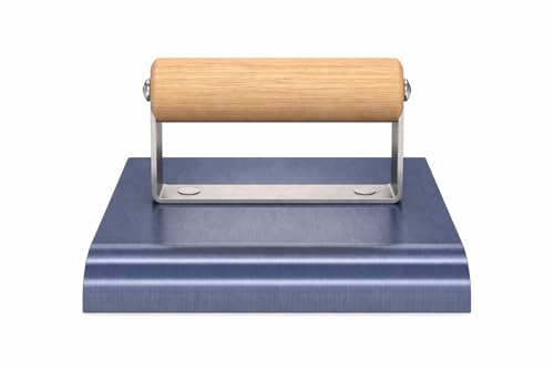 Bon 22-780 Blue Steel Concrete Edger 6" x 6" 3/4" Radius 7/8" Depth with Wood Handle Finishing Tool - size: 3/4-Inch Radius and 7/8-Inch Lip, style: Classic