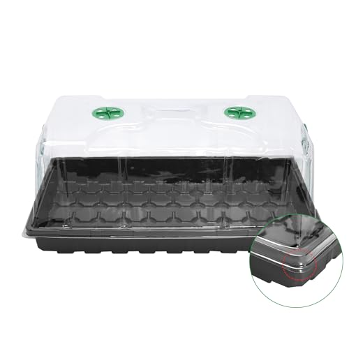 MIXC 10 Pack Humidity Dome 7" Tall Extra Strength, 1020 Growing Trays Cover, Propagation Seed Cloning Lid Vented for 10 x 20 Inch Flat Tray and Seed Starting Germination - color: Green, size: 10 Pack 7" Domes-Green