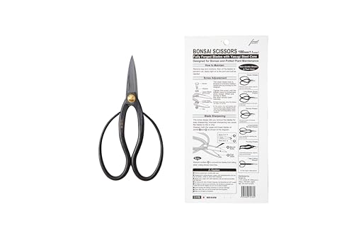 SenkichiKin Bonsai Scissors 7in (180mm) – Made in Japan Pruning Shears, Sharp Carbon Steel for Precision Trimming, Lightweight Tool for Bonsai, Flowers & Indoor Plants, forest Originals