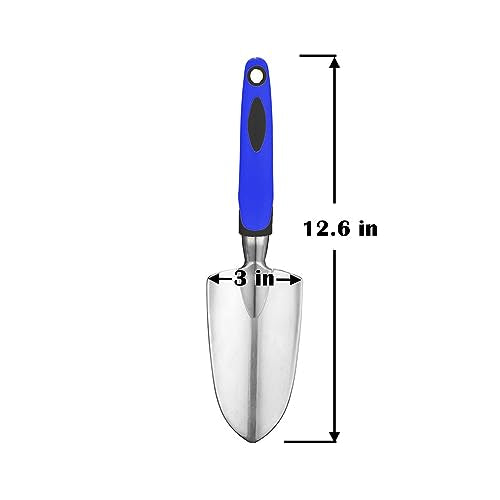 Garden Tool Shovel for Digging Gardening Trowel for Lawn Planting Alloy Spade Plastic Handle Anti Slippery - color: Blue