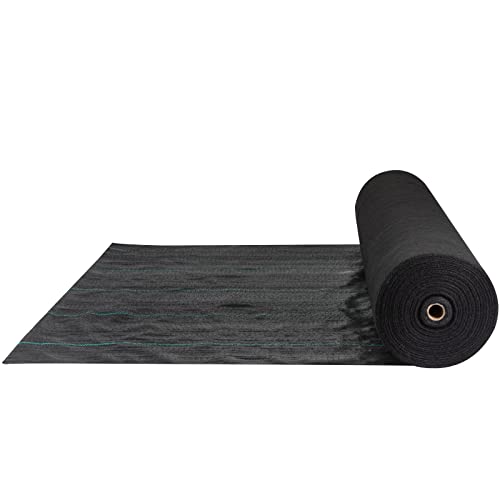 VEVOR Weed Barrier Landscape Fabric, Heavy Duty 5x250FT 5oz Woven Garden Fabric Weed Barrier, Weed Control Fabric Ground Cover, Geotextile Fabric, Weed Block Gardening Mat, Driveway Fabric Landscaping - size: 5FT*250FT-5OZ, style: Woven