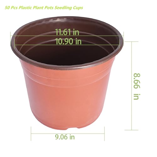 11.6 inch Plastic Plant Pots Seedling Cups 50 Pack Nursery Plant Pot Seedling Pots, Greenhouse pots for Cultivate Seeds, Growing containers for Plants - size: 11.6 inch