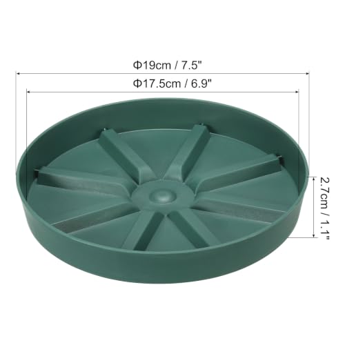 PATIKIL 7.5 Inch Plant Saucers Tray, 2Pcs Durable Plastic Round Flower Pot Drip Tray Thicker Anti-Rot Root for Indoors Outdoors Home Garden, Green - color: Green, size: 7.5 Inch