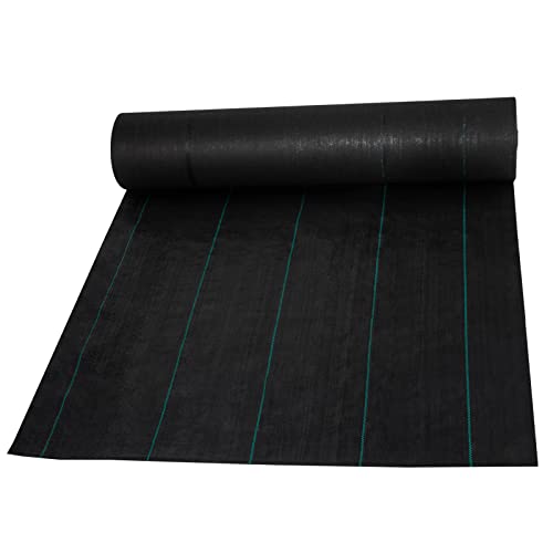 VEVOR Weed Barrier Fabric Heavy Duty 3x300 FT, 5.8oz Landscape Fabric, Woven Garden Fabric Weed Barrier, Weed Blocker Fabric, Weed Control Fabric Ground Cover, Geotextile Fabric, Gardening Mat, Black - size: 3FT*300FT-5.8OZ, style: Woven