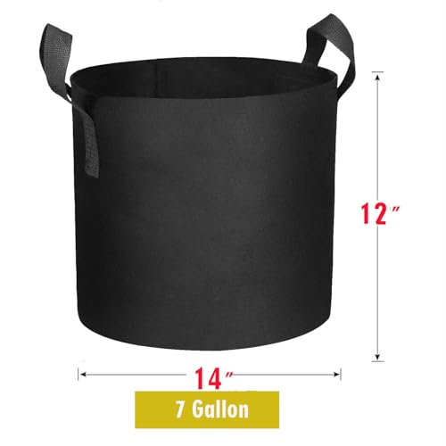 Cavisoo 24-Pack 7 Gallon Grow Bags, Heavy Duty Thickened Non-Woven Plant Fabric Pots with Reinforced Handles - size: 7 Gallon