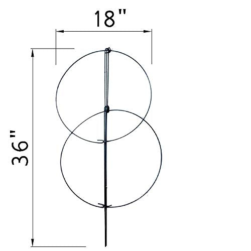 MTB Supply 10 Pack 36" x 18" Peony Double Ring Plant Support,Plant Support Stakes for Tomatoes Peony Lily Rose Plant Support Rings Peony Cages for Outdoor Plants Flowers Vegetables - size: Double ring 10pack