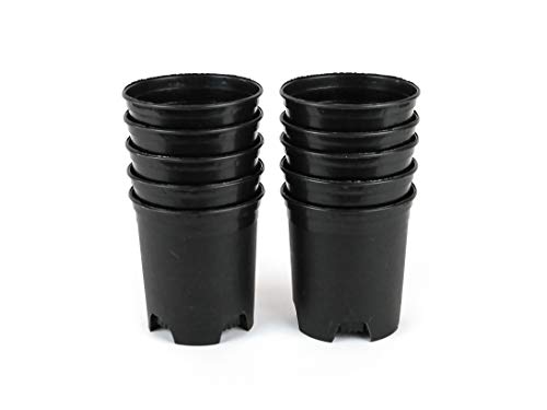 4 Inch Nursery Pot Plastic Planters for Outdoor Indoor Plants Gardening Flower Pots 10-Pack 0.25 Gallon Pot Liners with Drainage Holes - color: Black, size: 10-Pack 0.25 Gal
