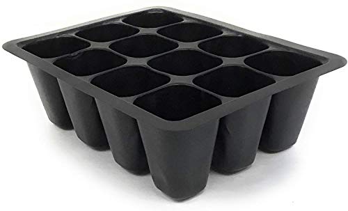 12 Cell Garden Seedling Starter Trays, Seed Germination and Plant Propagation Planting Seeder Pots (3 Trays)