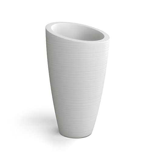 Mayne Modesto 42in Tall Planter - White - 22in x 22in x 42in - 12 Gallons of Soil Capacity with False Bottom (8881-W) - color: White, size: 42 Inch