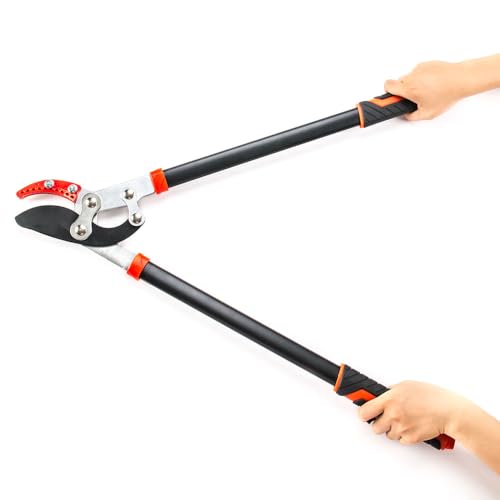 30-Inch Anvil Lopper for Tree Trimming, Heavy Duty, Low-Friction Sharp Steel Blade (65 Mn Steel Blade), Branch Cutter up to 2-Inch Diameter Cut Capacity, Chops Thick Branches with Ease