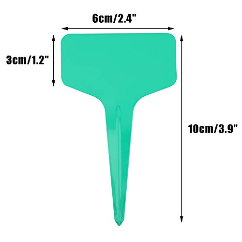 KINGLAKE Green Plant Labels,100 Pcs 6 x10cm Plastic Plant T-Type Tags Nursery Garden Labels - color: Green