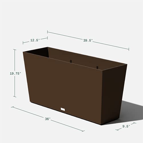 Veradek Pure Series Midori Planter - Wide Outdoor Planter - color: Espresso, size: 39 inch - 2 Pack